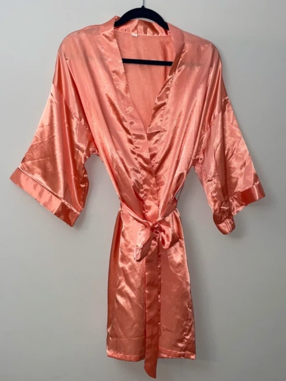 Womne's Satin Robe Large/XL Peach ~ Silky Soft